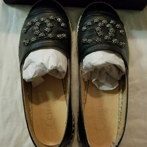 Channel Camellia Flower Espadrilles